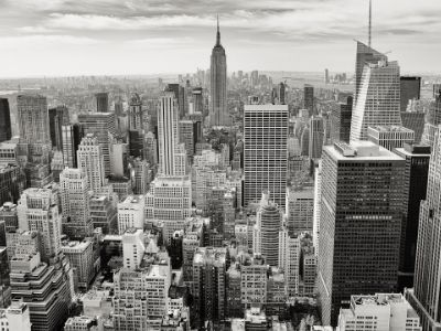black and wihite image of NY city